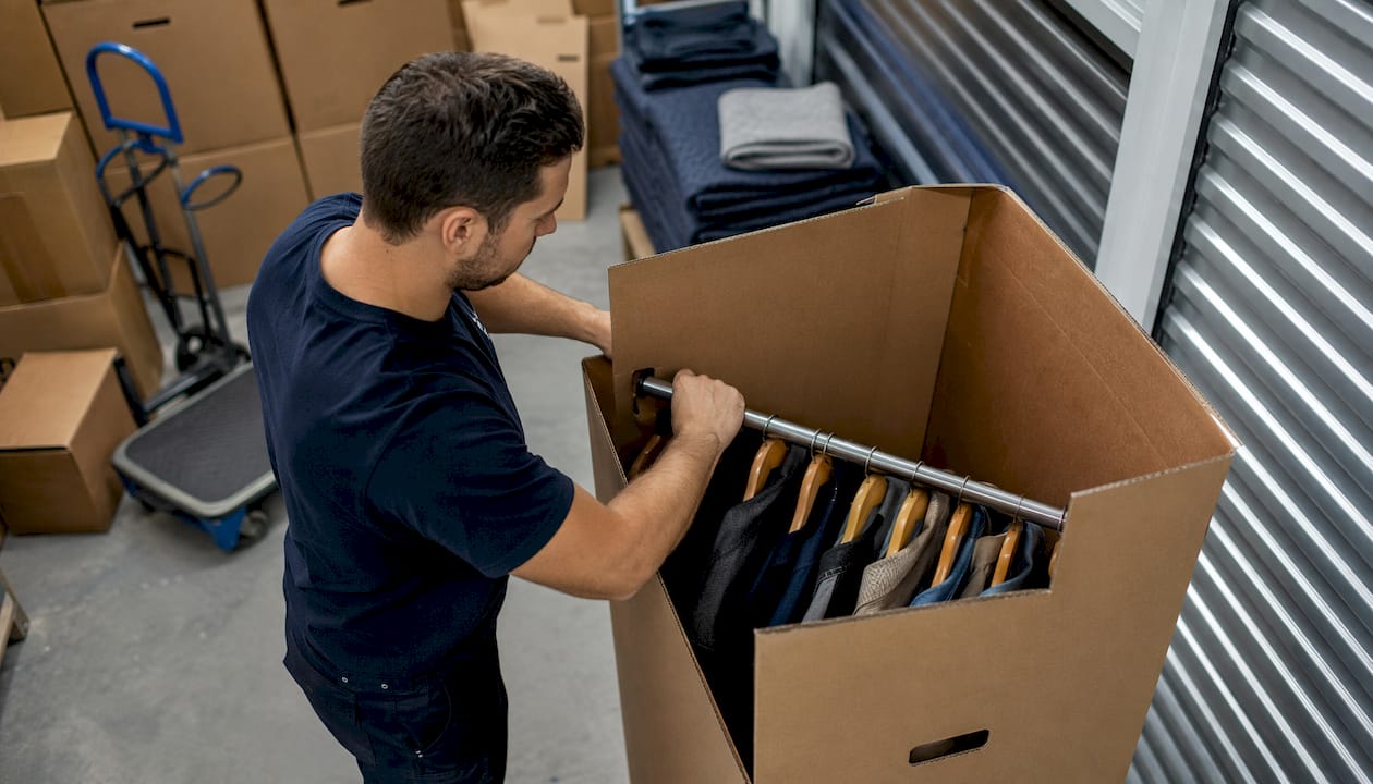Conditionnement soigné des vêtements en cartons adaptés