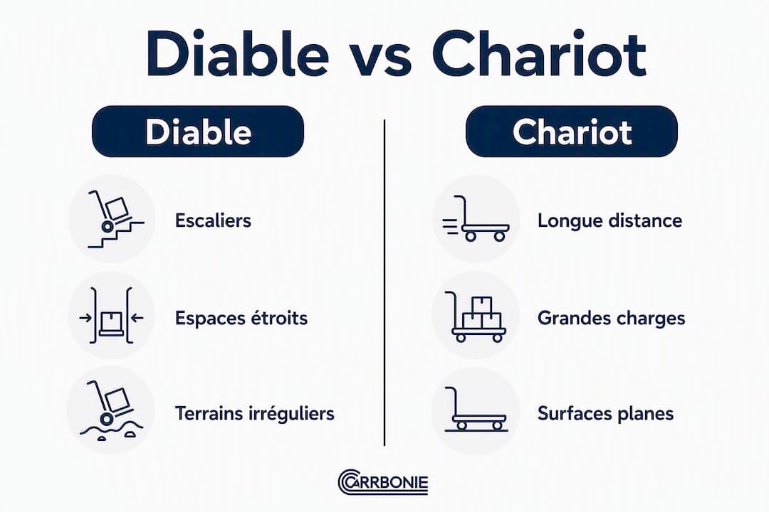 Infographie : le match entre diable et chariot pour réussir votre déménagement