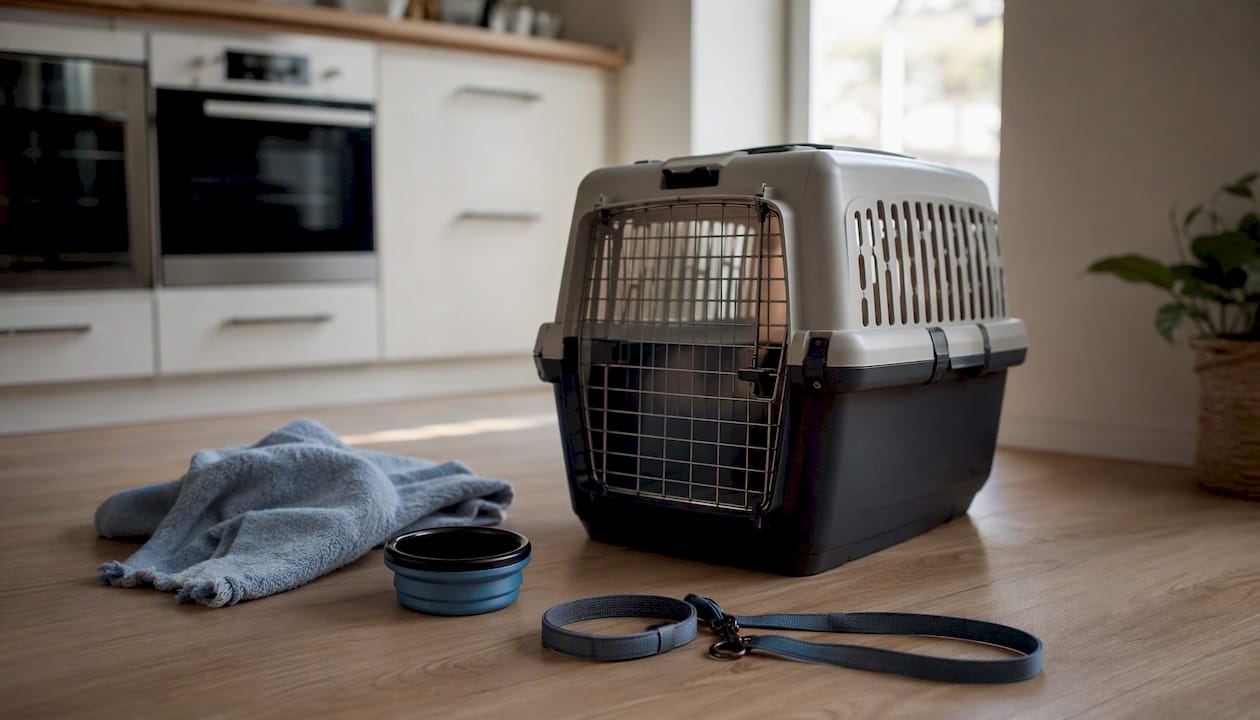 Sac de transport pour animaux équipé d’accessoires pratiques pour les déplacements