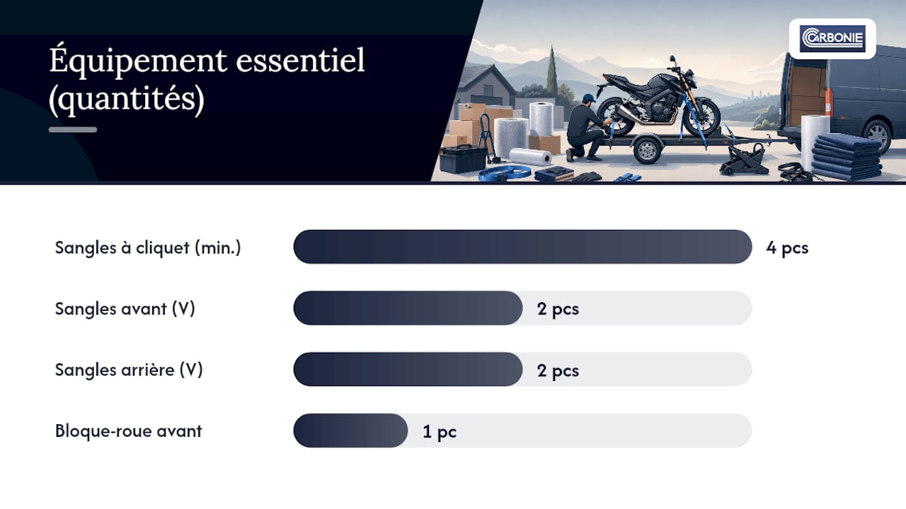 Comment bien préparer et arrimer sa moto avant transport ? — overview diagram