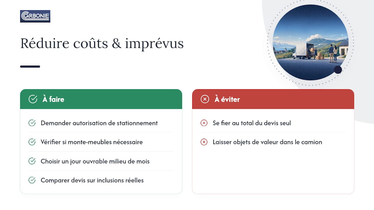 Moyens pour diminuer les frais de déménagement