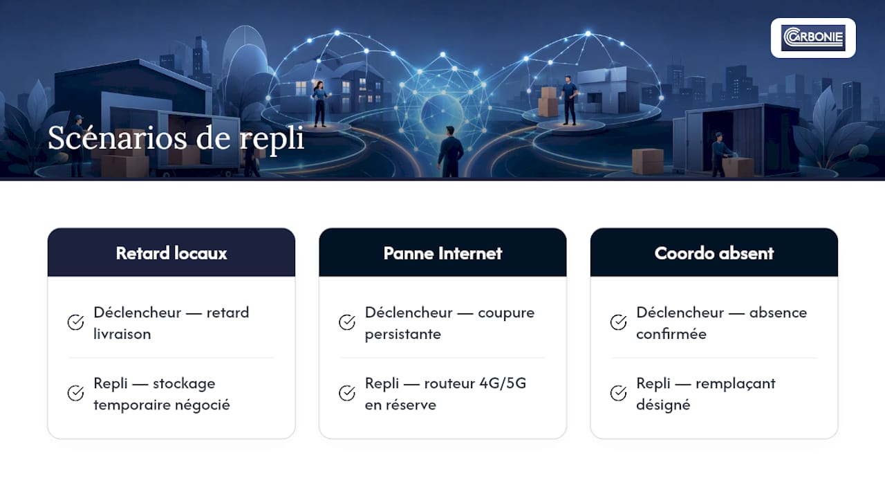 Trois scénarios de secours pour le déménagement