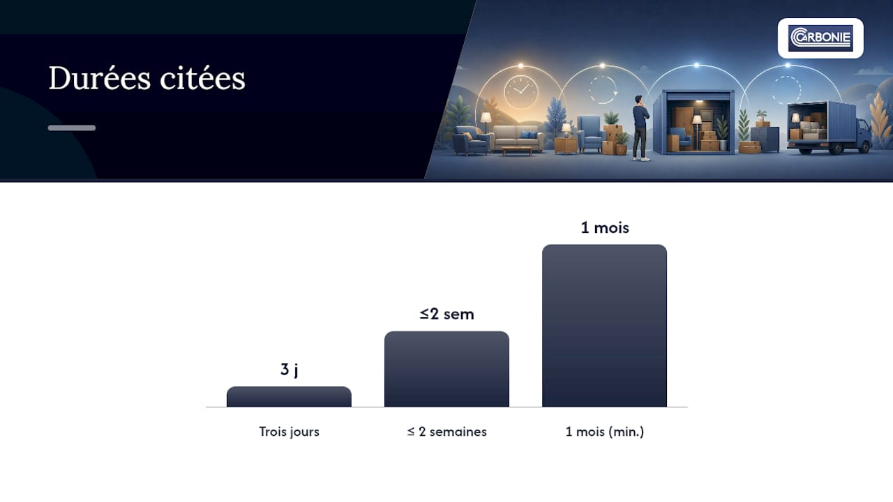 Stockage courte durée : que faire pour quelques jours ou quelques semaines — overview diagram