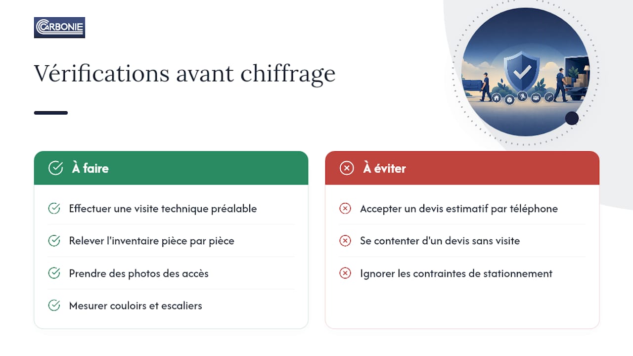 Ce qu'un déménageur expérimenté vérifie avant de chiffrer un devis — overview diagram