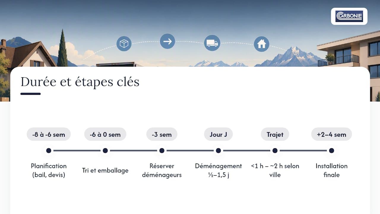 Combien de temps dure un déménagement Lausanne Valais complet ? — overview diagram
