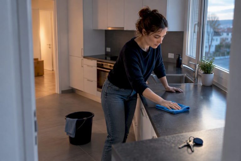 Nettoyage complet de la cuisine avant la remise des clés