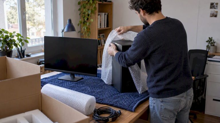 Ordinateur sécurisé avant le déménagement