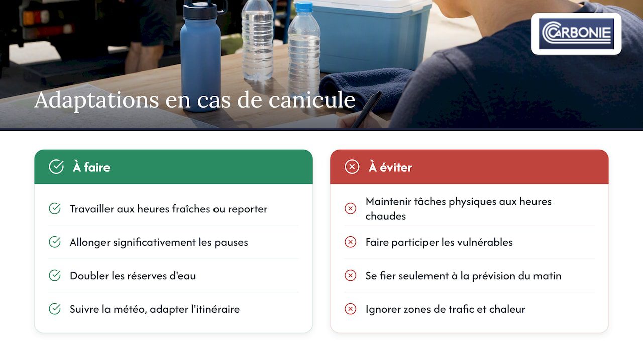 Mesures pour adapter un déménagement aux fortes chaleurs